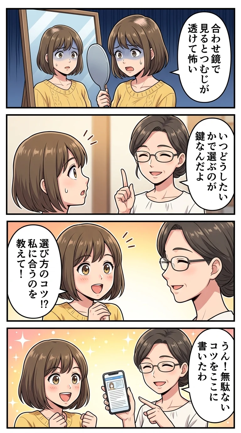 つむじ 薄毛 女性 対策グッズ