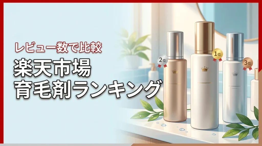 楽天市場の育毛剤人気ランキングレビュー数で比較（記事のアイキャッチ画像）