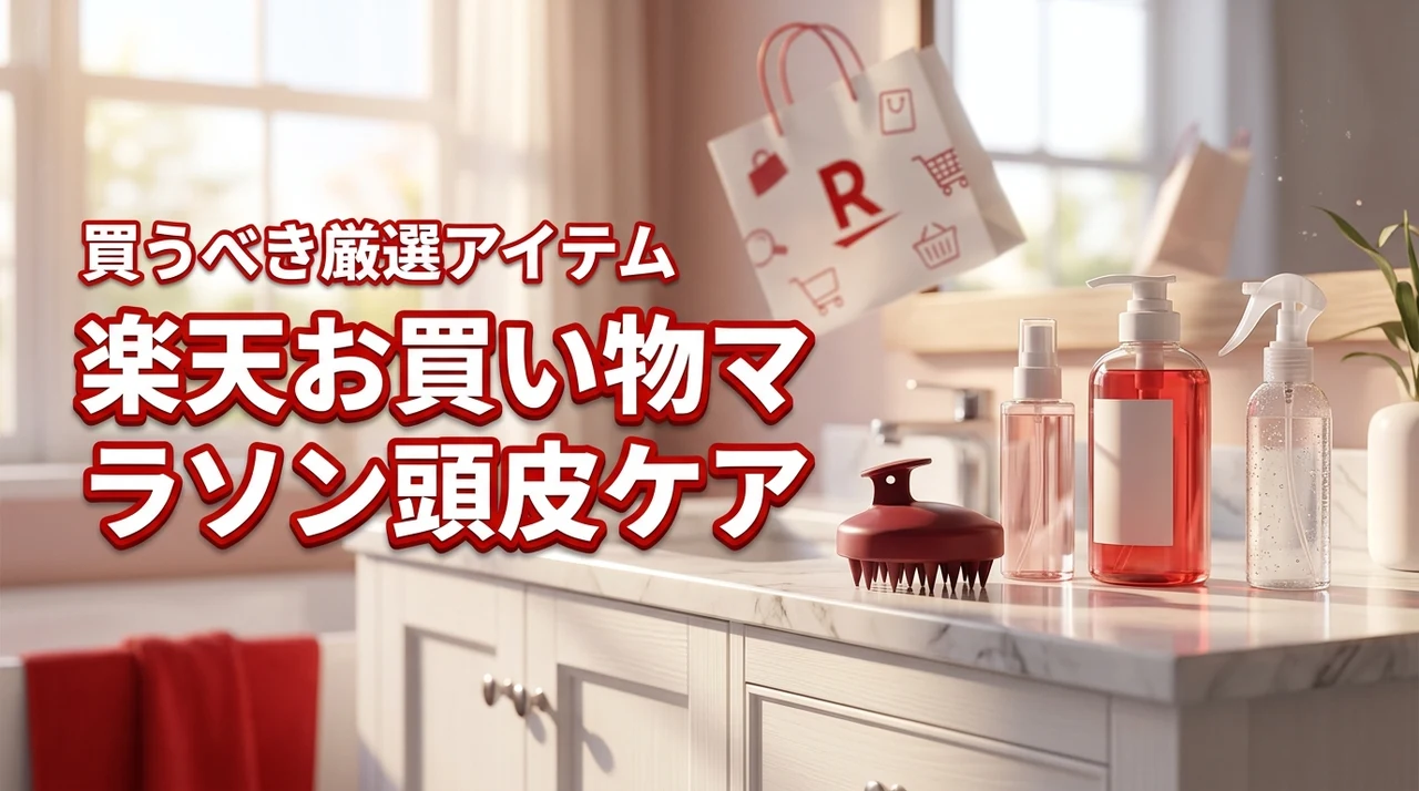 楽天お買い物マラソンで揃えたい頭皮ケアアイテム(記事のアイキャッチ画像)