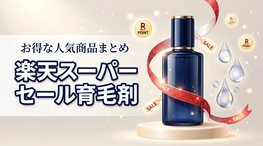 楽天スーパーセールでお得に買える育毛剤まとめ（記事のアイキャッチ画像）