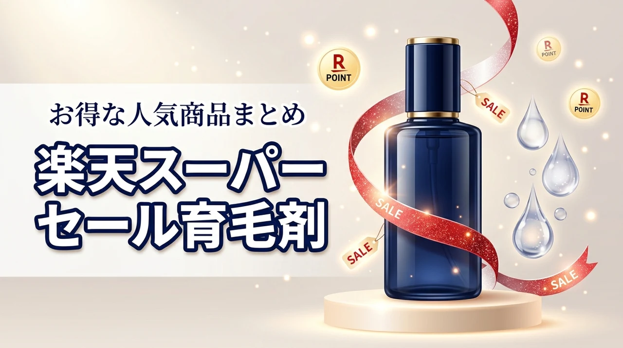 楽天スーパーセールでお得に買える育毛剤まとめ(記事のアイキャッチ画像)