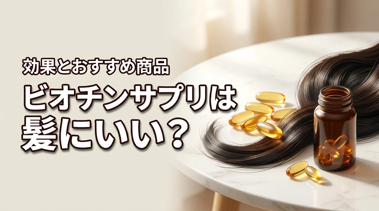 ビオチンサプリは髪にいい？効果とおすすめ商品を紹介（記事のアイキャッチ画像）