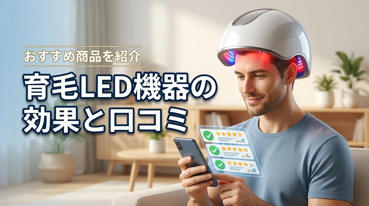 育毛LED機器の口コミは？効果とおすすめ商品を紹介（記事のアイキャッチ画像）