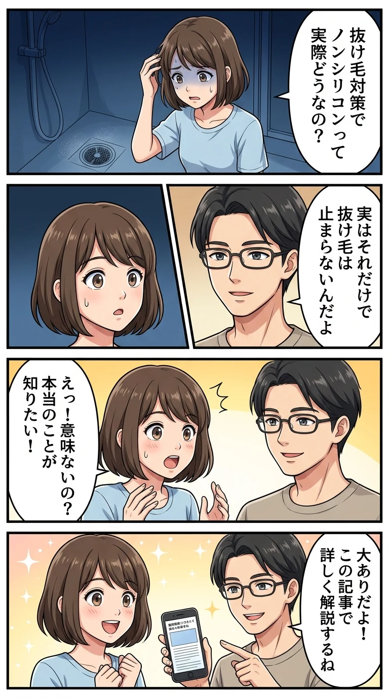 ノンシリコンシャンプー 抜け毛 効果