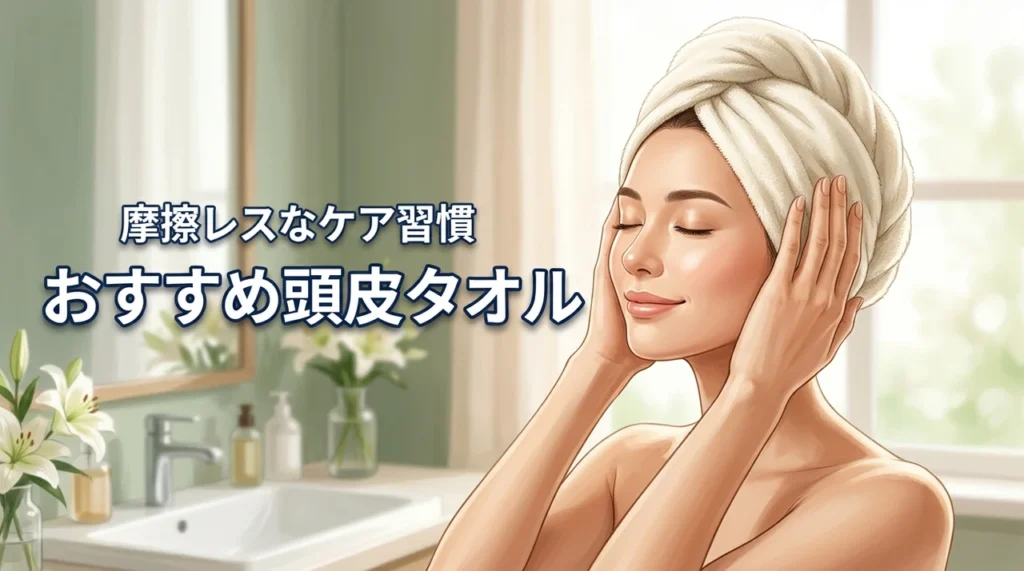 頭皮に優しい頭皮タオルおすすめ摩擦レスなケア習慣（記事のアイキャッチ画像）
